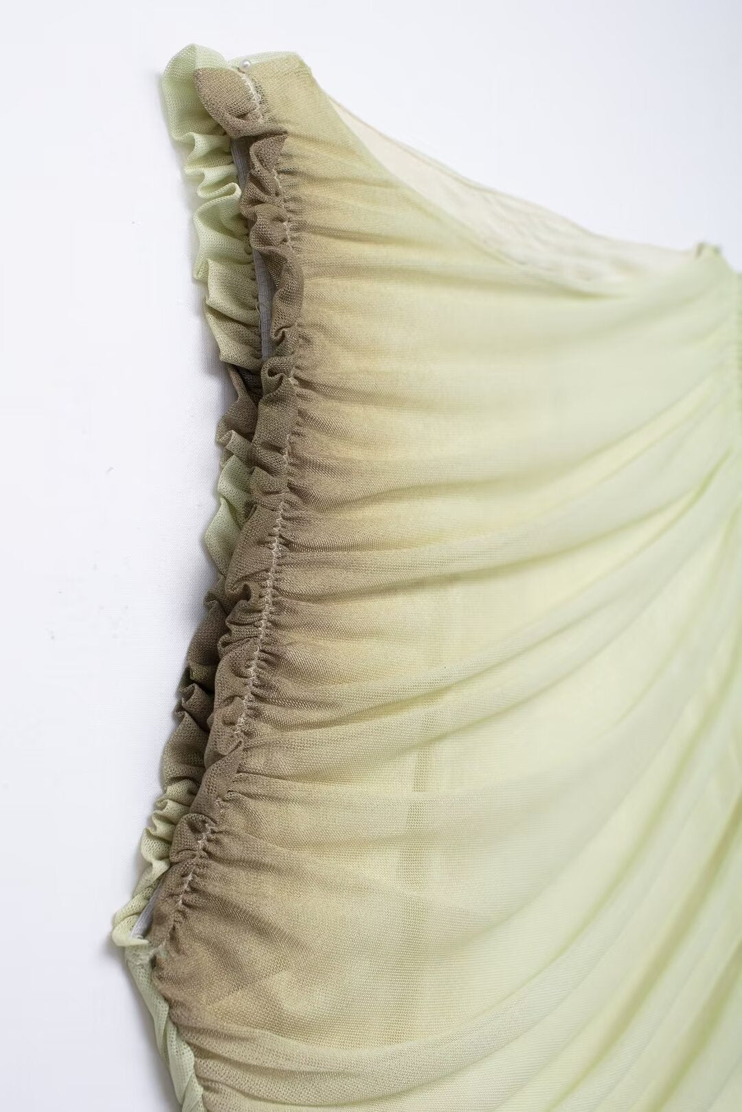 Laminated Decoration Silk Net Printing Dress