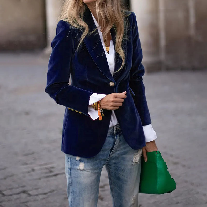 Veloura Gold Velvet Blazer