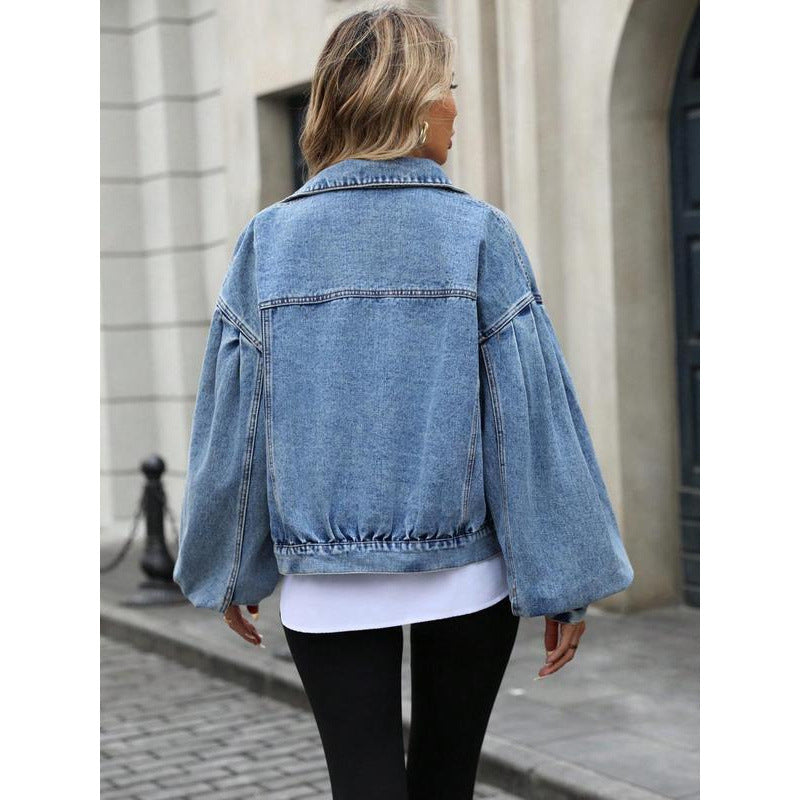 Textrue Embossed Denim Jacket