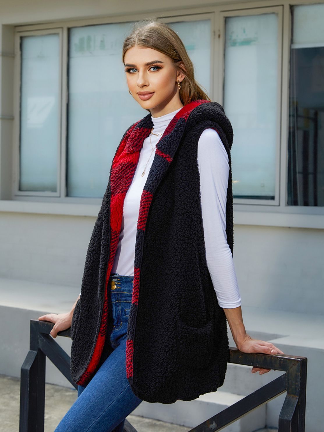 PlaidHaven Plush Vest
