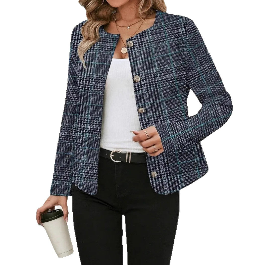 RegaliaPlaid Woolen Pocket Jacket