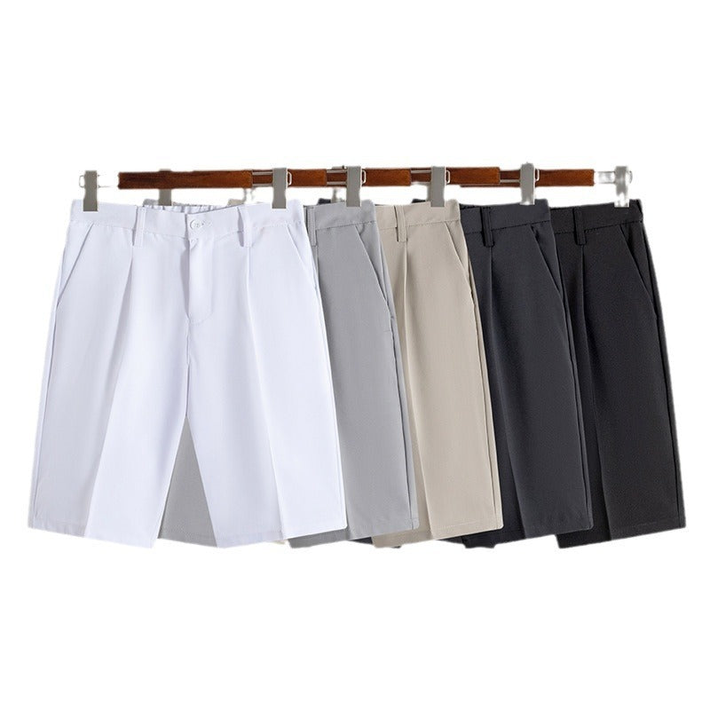 Fashion Summer Ice Silk Suit Shorts Men