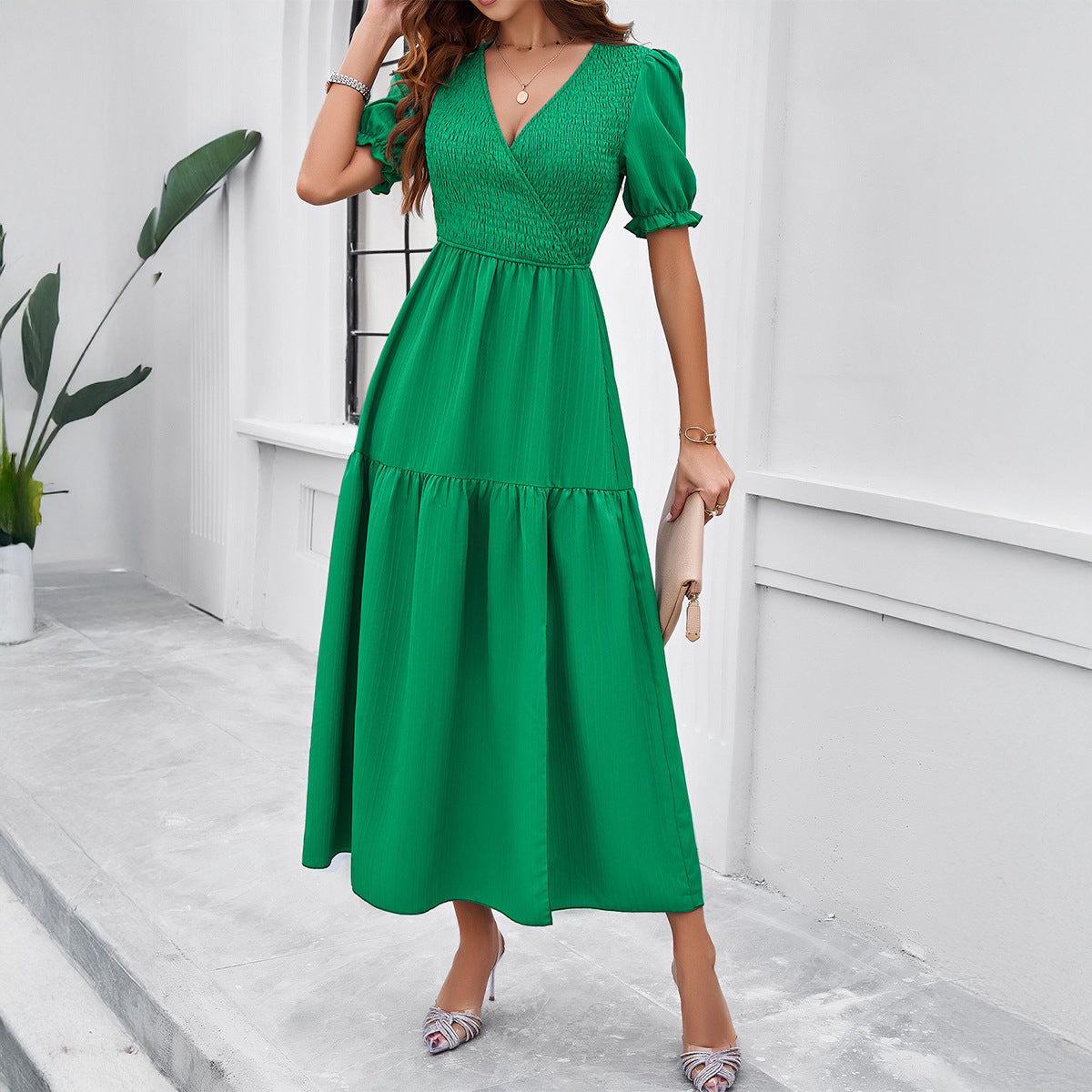 Coastline Drift High-Waist Dress