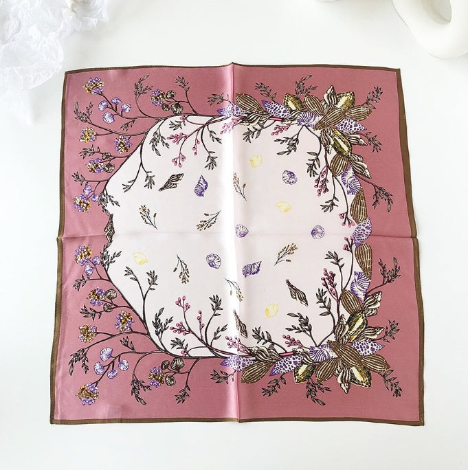 Fashion Simple Women's Silk Floral Scarf