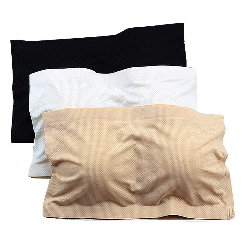 Summer White Ice Silk Seamless Belt Chest Pad