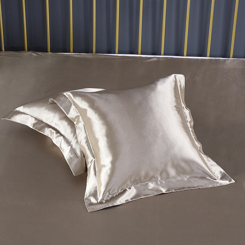 Pure color silk square pillowcase