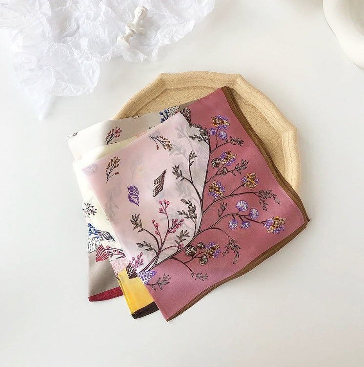 Fashion Simple Women's Silk Floral Scarf