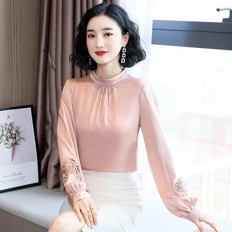 Fashionable Western-style Slim Fit And Thin Silk Embroidered Top