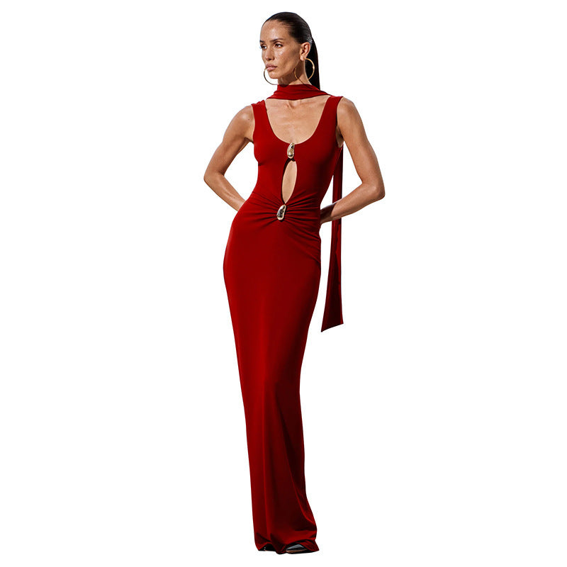 Moonlit Allure Backless Gown