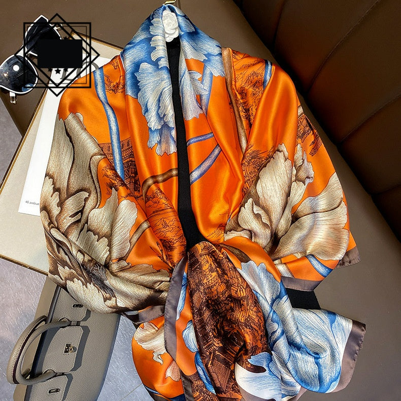 Summer Silk Women's Thin Section Fashion Lengthened Scarf Shawl