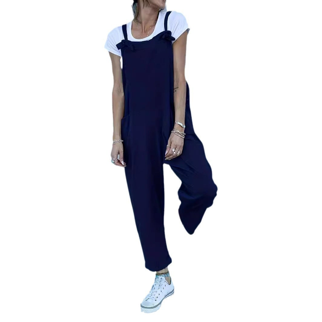 Women's Loose Sleeveless Workwear Camisole Jumpsuit