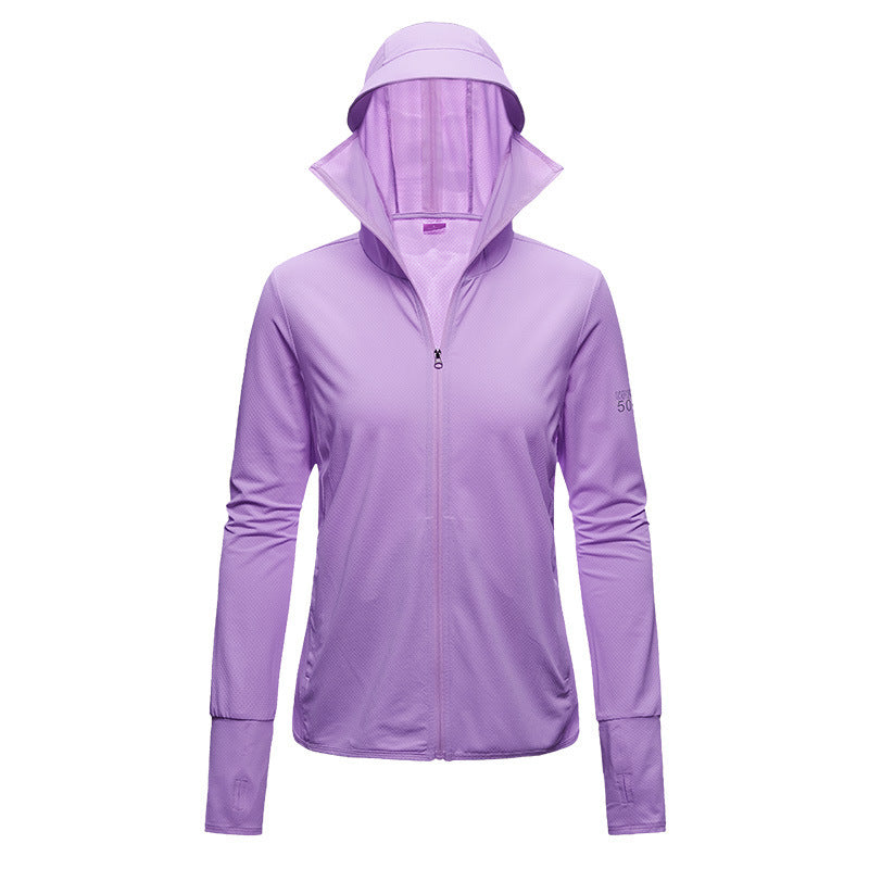 Sun Protection Clothing Women's Long Sleeve UV Protection Breathable Thin Ice Silk