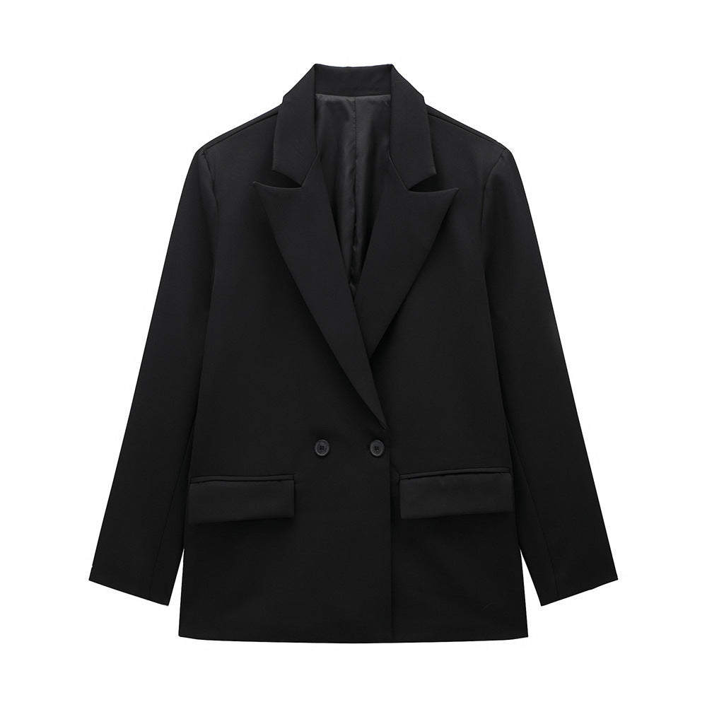 VividEase Double-Breasted Commuter Jacket