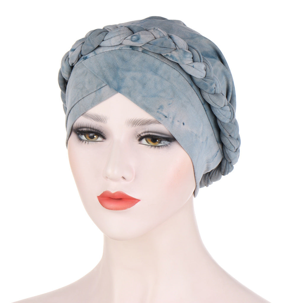 Women's Fashion Tie Dye Brushed Milk Silk Bandana Hat