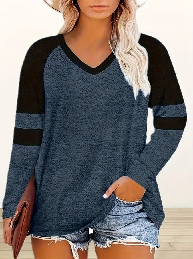 VividEase Oversized V-Neck Top