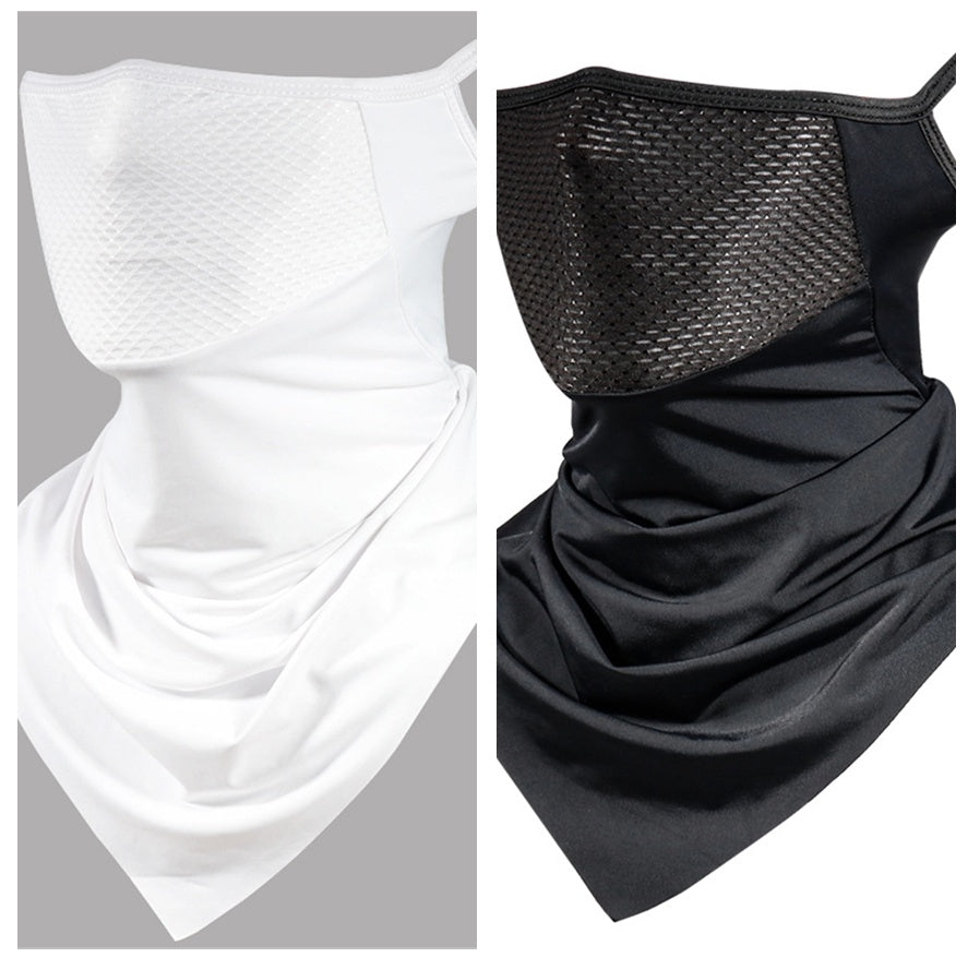 Summer Ice Silk Sunscreen Riding Ear Mask Breathable