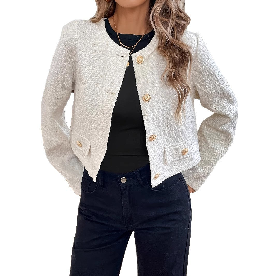 IvoryGrace Slim Wool Elegance Coat