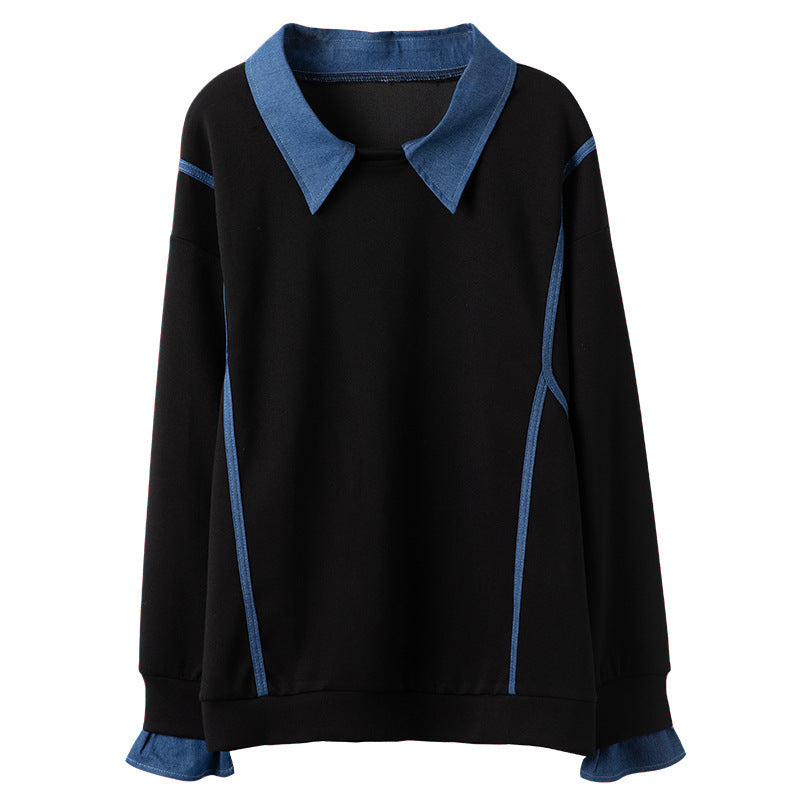 DenimBlend Patchwork Sweater