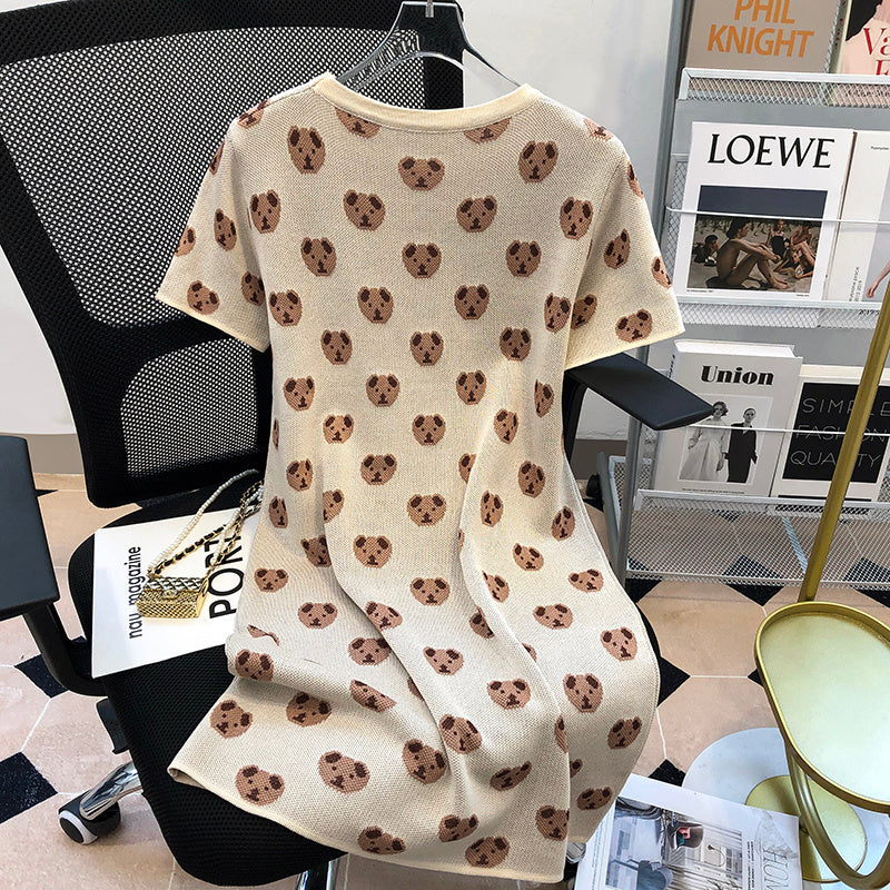 Women's French High-end Knitted Ice Silk Dress