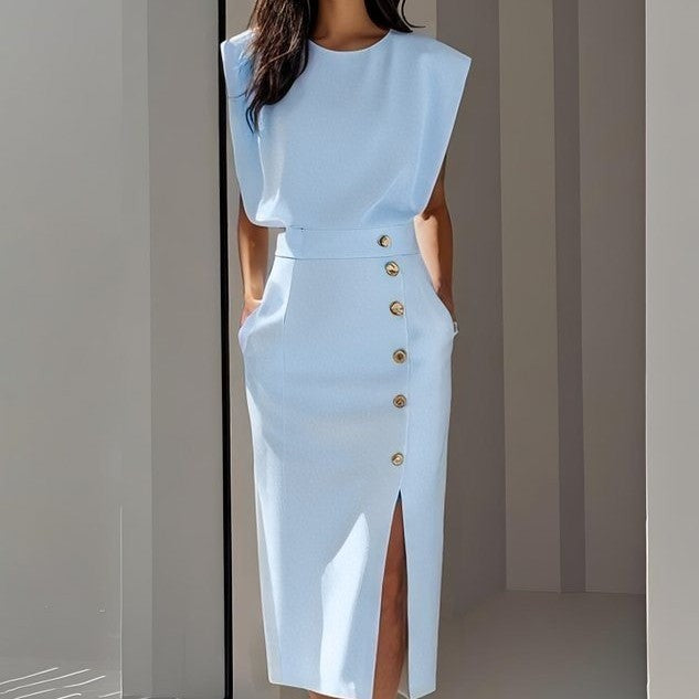 Solmira MetalSplit Midi Dress