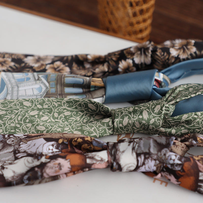 Casual Trendy Vintage Printed Silk Tie For Men