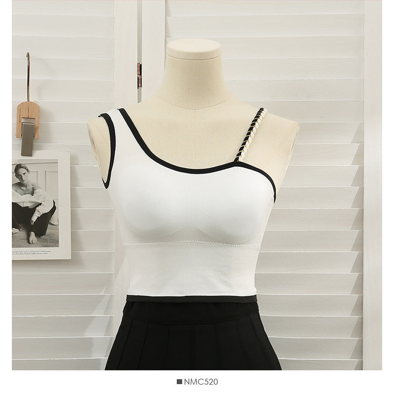 Summer Dress Bright Silk Beautiful Strap Chest Pad Wrap Chest Camisole
