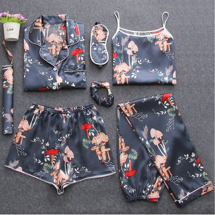 Women's summer silk suspenders suit