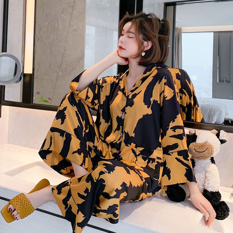 Silk New Women's Home Wear Pajamas Set