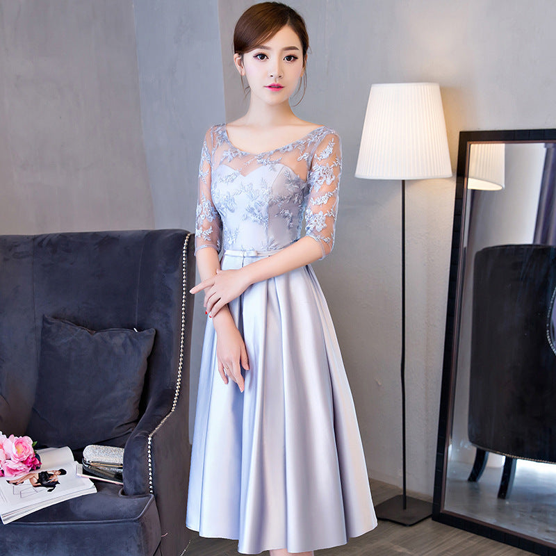 Azure Grace – Western Elegance Midi Gown