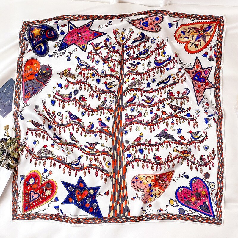 Korean printing fashion silk big scarf shawl