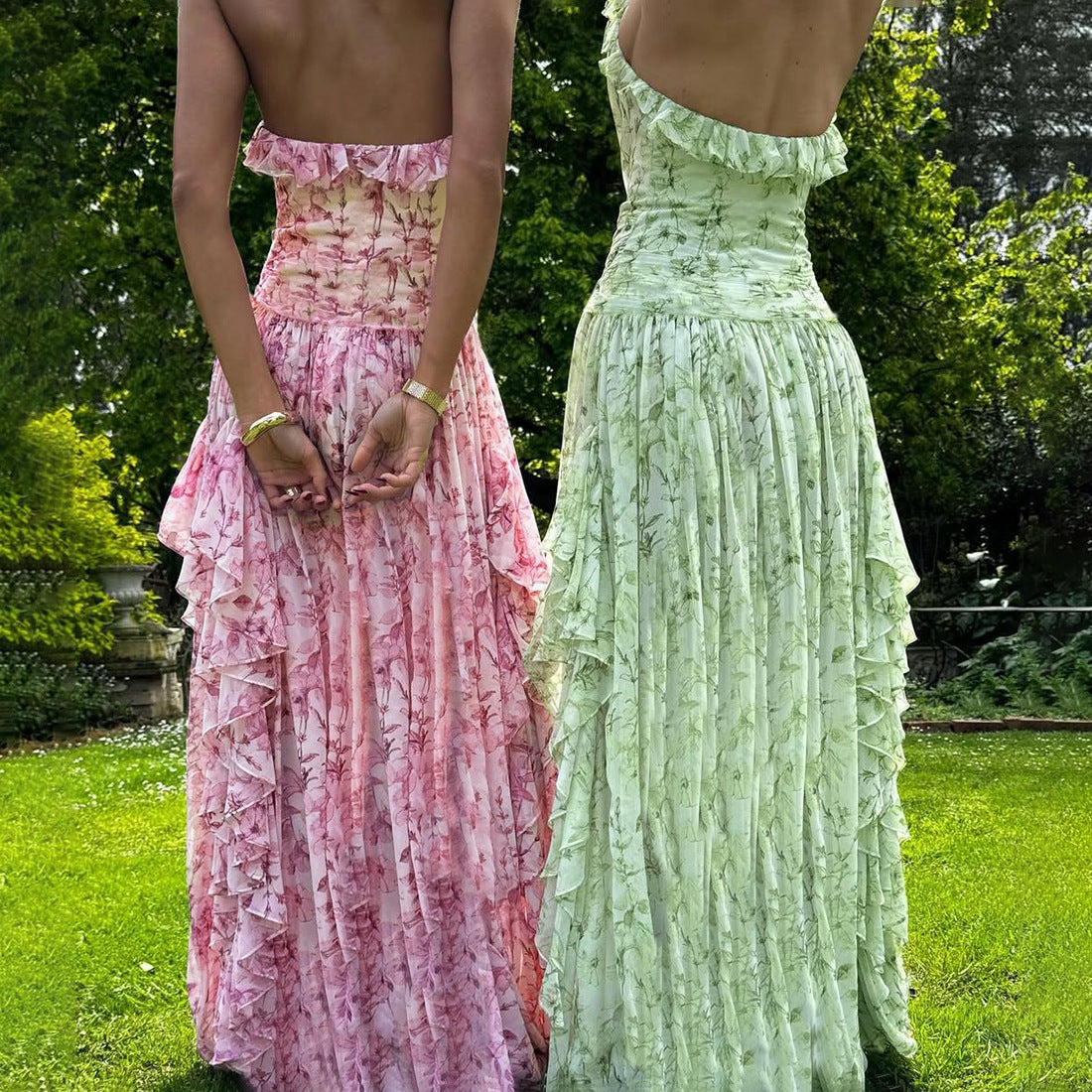 Serena Sky Halter Maxi Dress