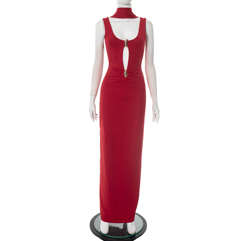 Moonlit Allure Backless Gown