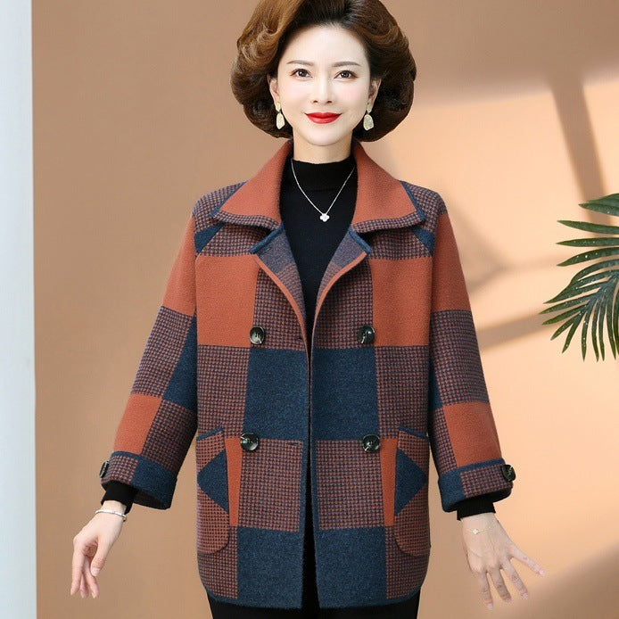 Checks & Charm Knitted Cardigan Coat
