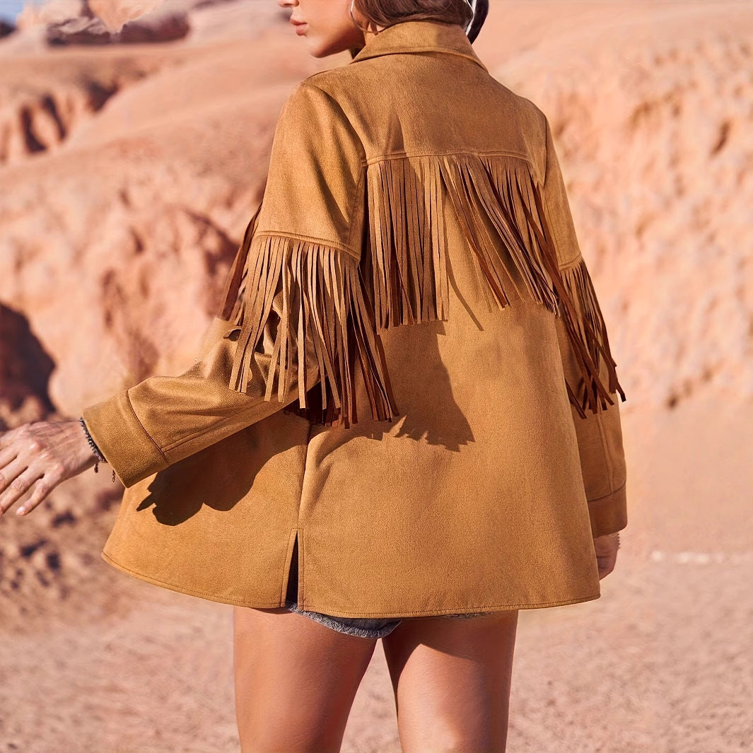 PrairieMuse Suede Fringe Jacket