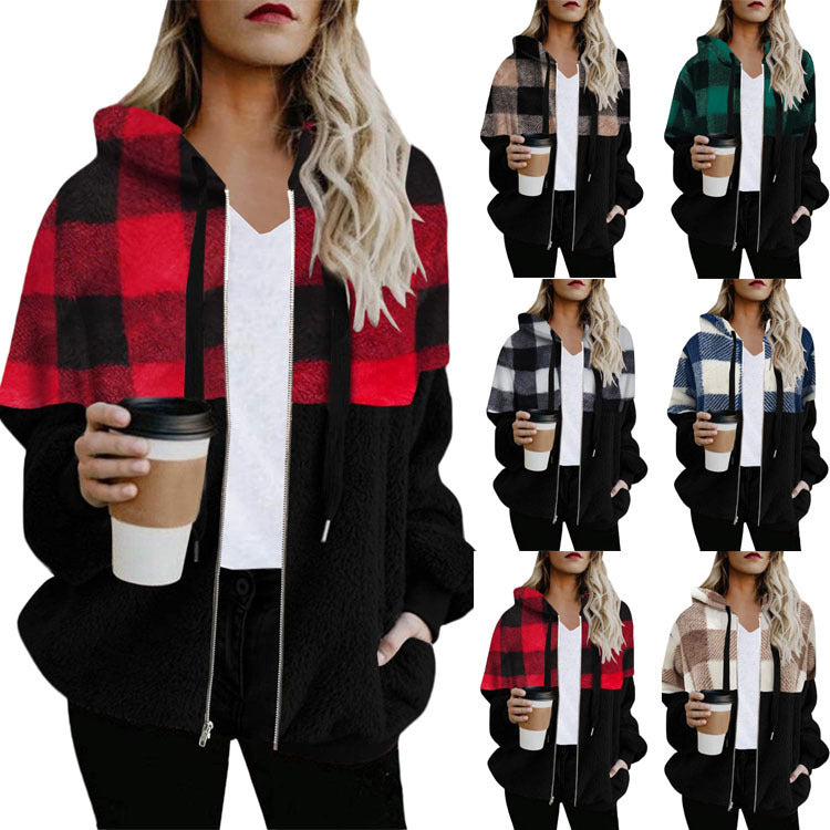 CuddlePlaid Zip Hoodie