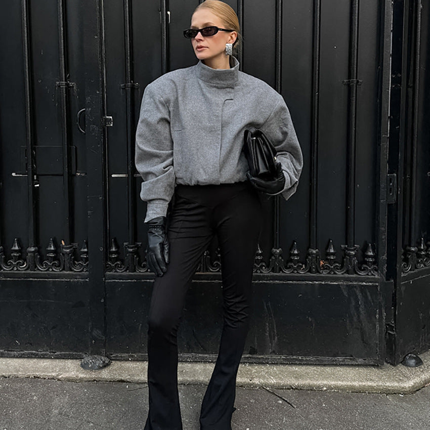 Griselle Wool Stand Collar Coat