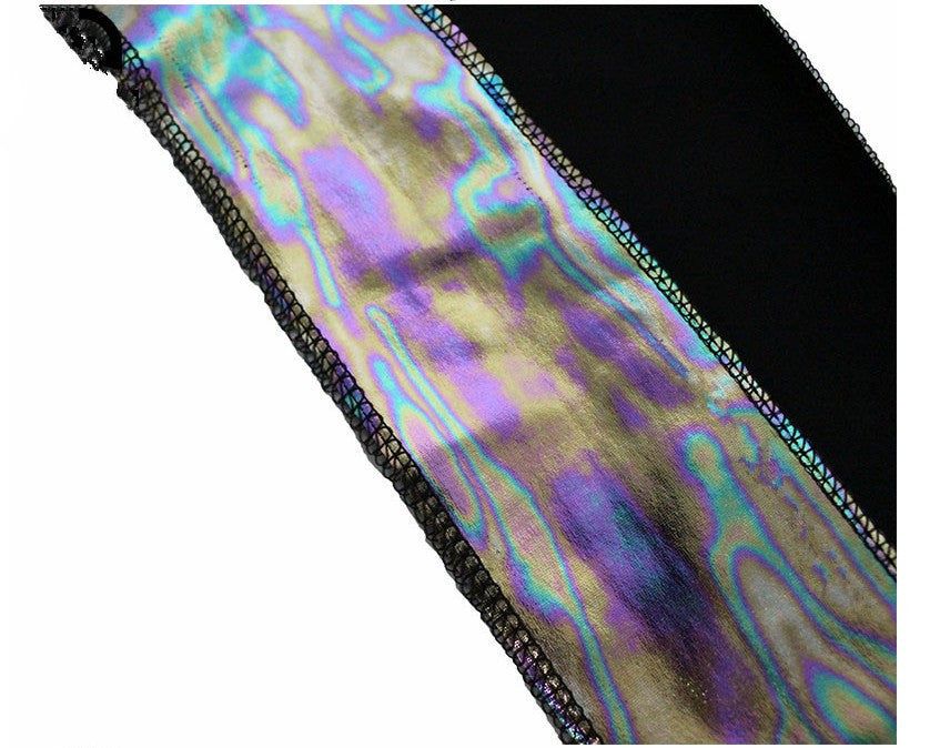 Embroidered silk long tail scarf