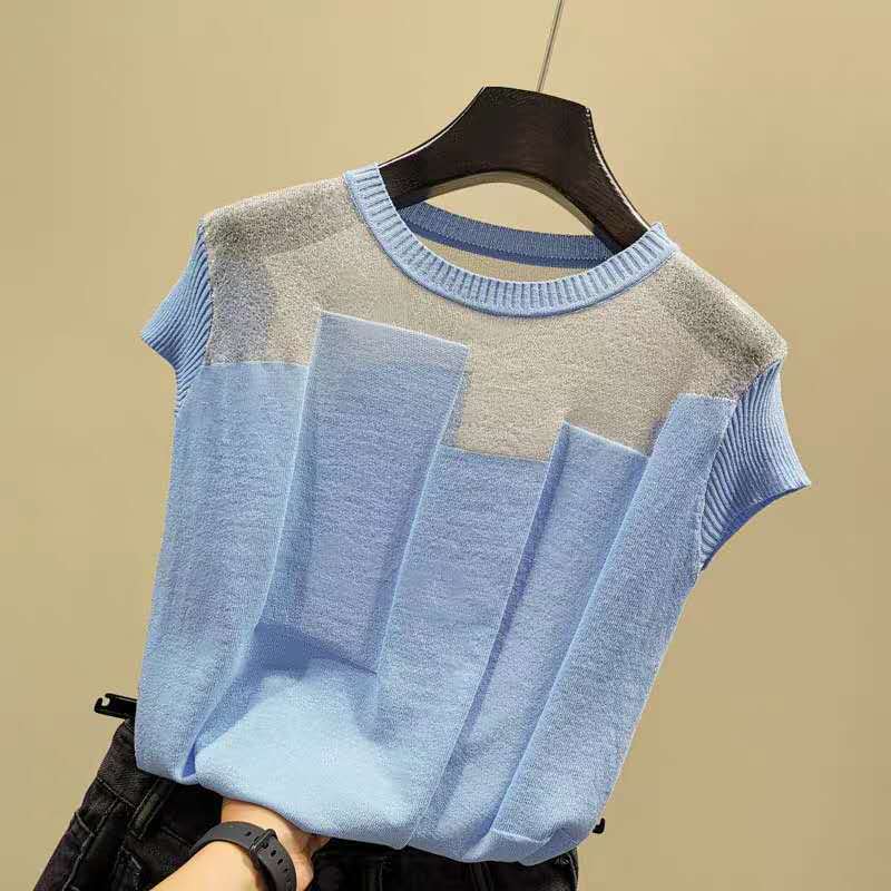 Ice Silk Short-sleeved Knitted Bottoming Shirt