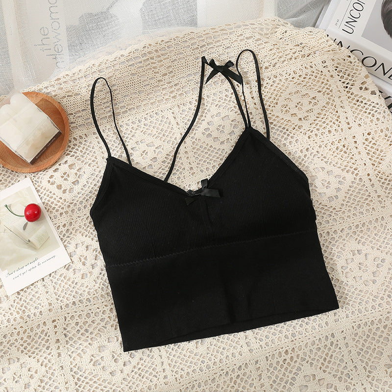 Summer Dress Bright Silk Beautiful Strap Chest Pad Wrap Chest Camisole