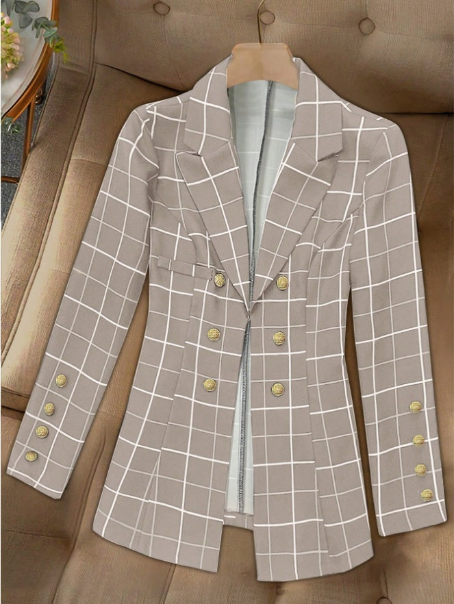 PlaidVerve Button-Up Blazer