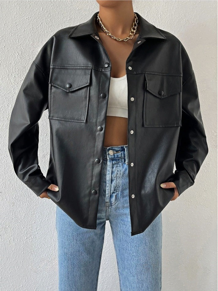 UrbanLuxe PU Pocket Jacket