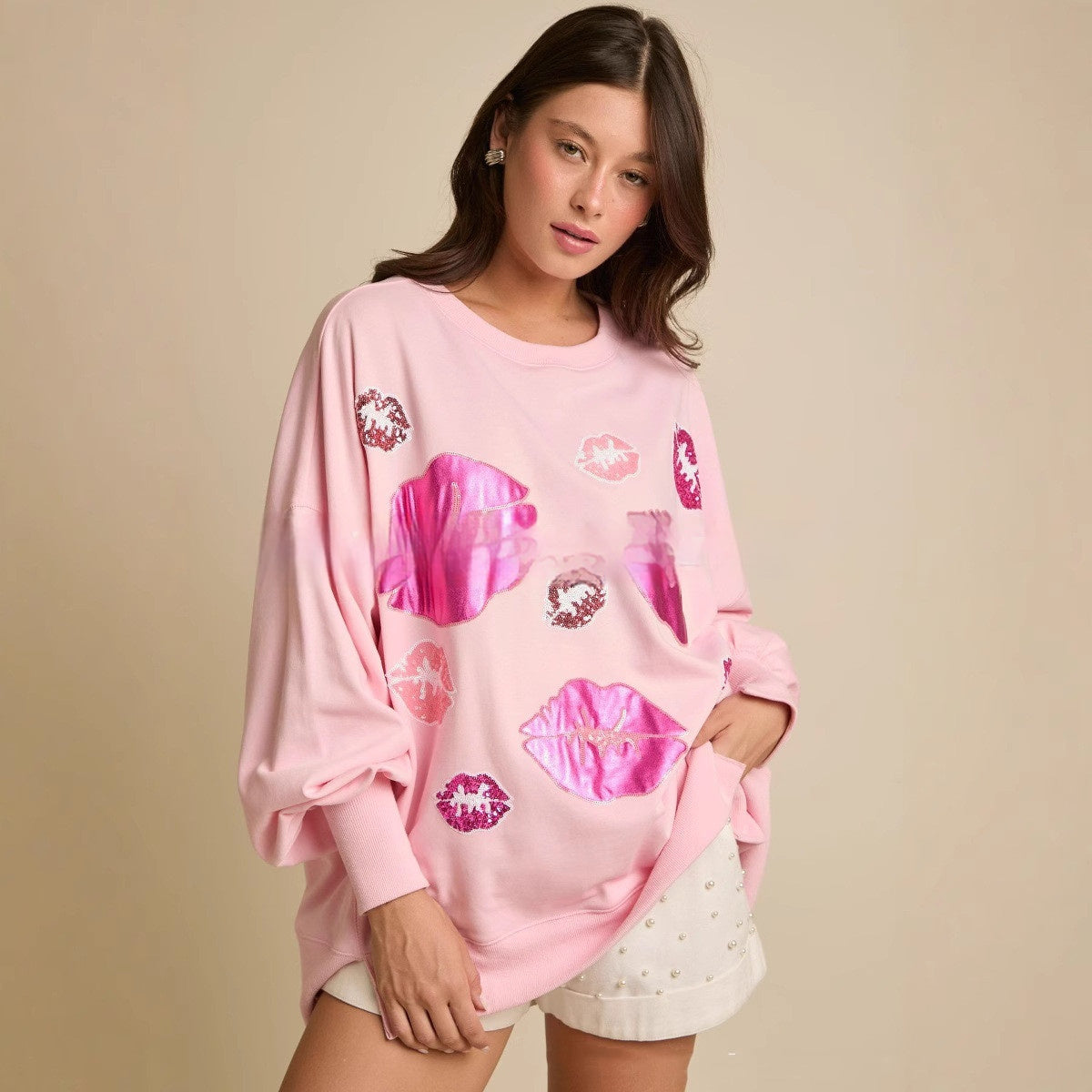 LoveSpark Sequined Kiss Top