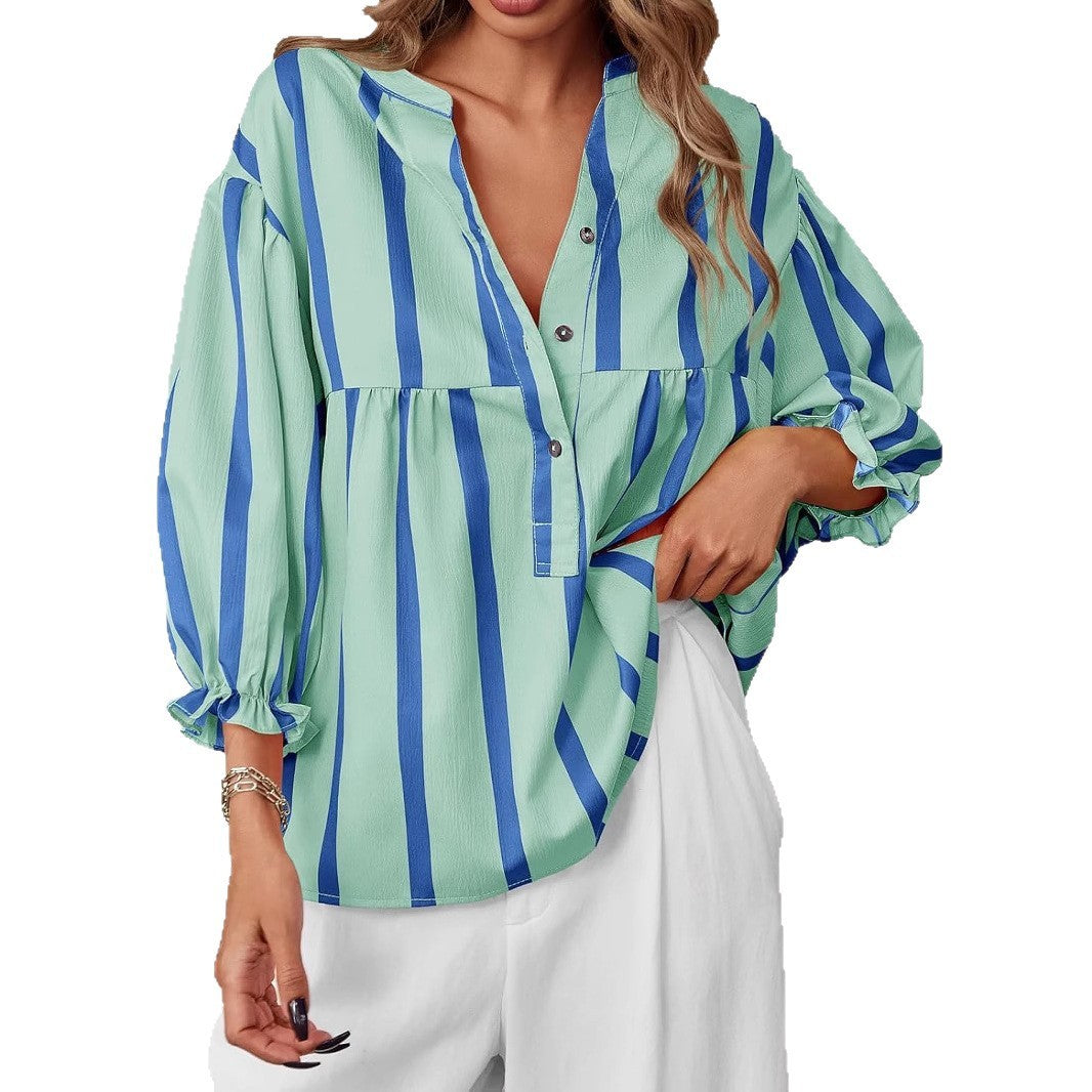 Marina Stripe Puff Top