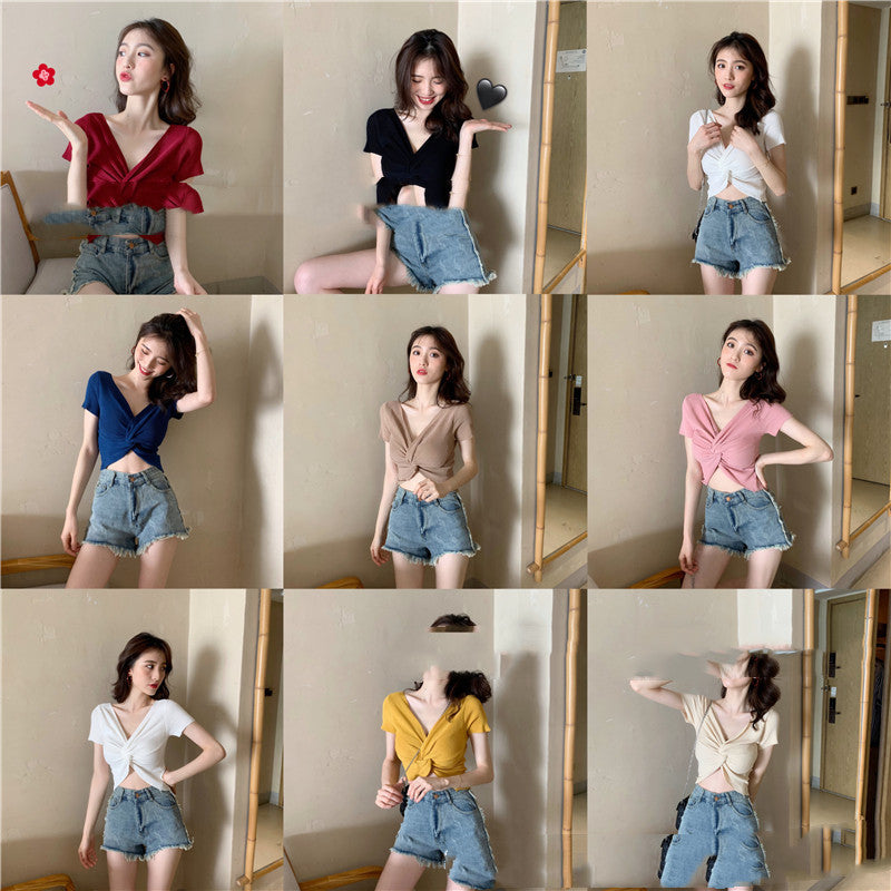 Women's Knit Short Sleeve Ice Silk T-Shirt