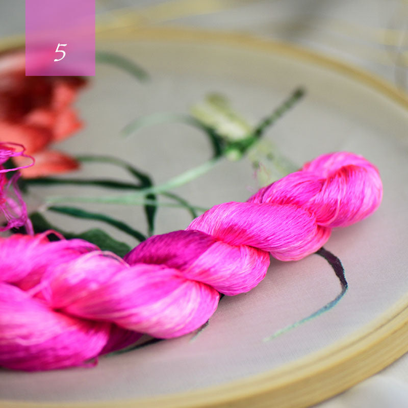 Famous Ancient Embroidery Art Silk Gradient Embroidery Line