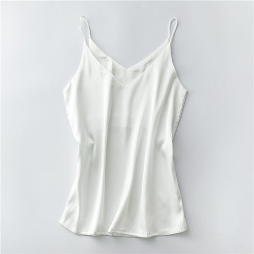 Women's short sleeveless ice silk top