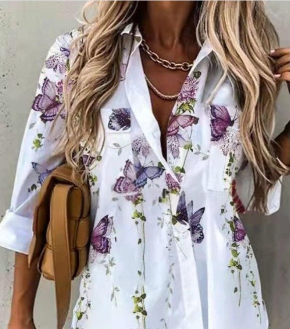 Florévana Print Collar Shirt