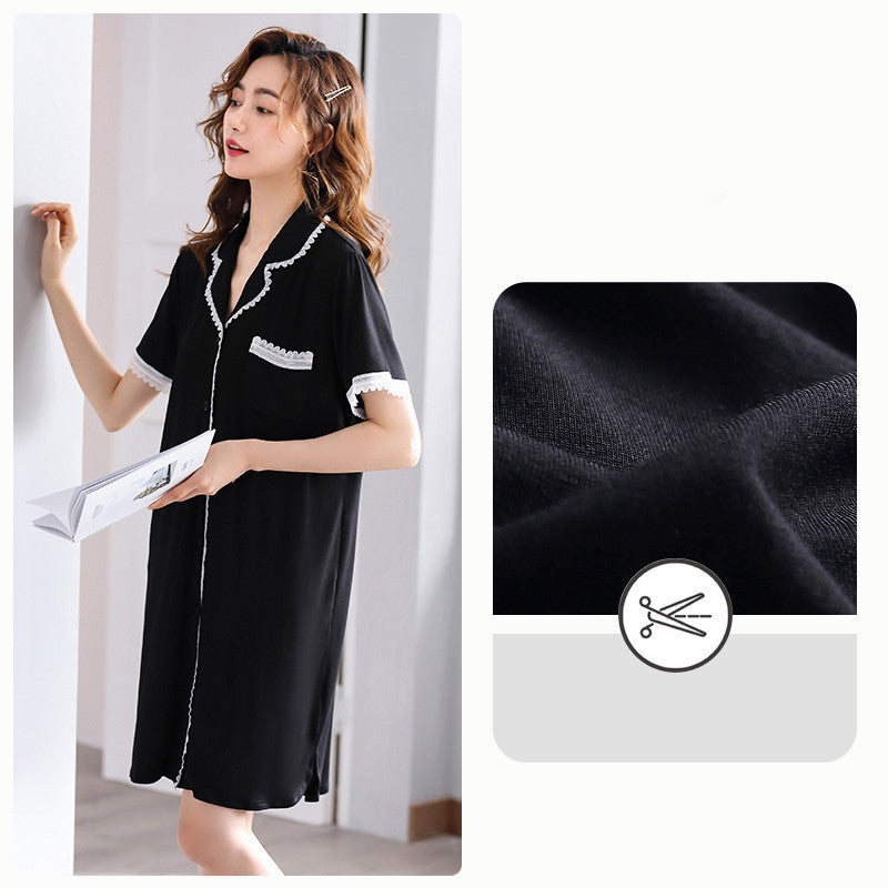 Women's Modal Cotton Silk Nightdress And Homewear
