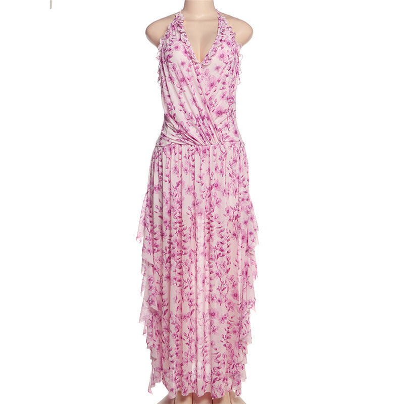 Serena Sky Halter Maxi Dress