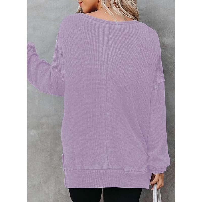 WaffleEase Side-Slit Pullover